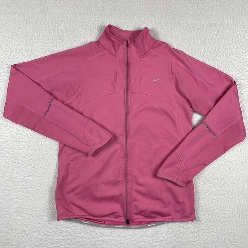 Nike Jacke Damen Medium Pink Dri Fit Reflective Runner Jogger Freizeit Aktiv