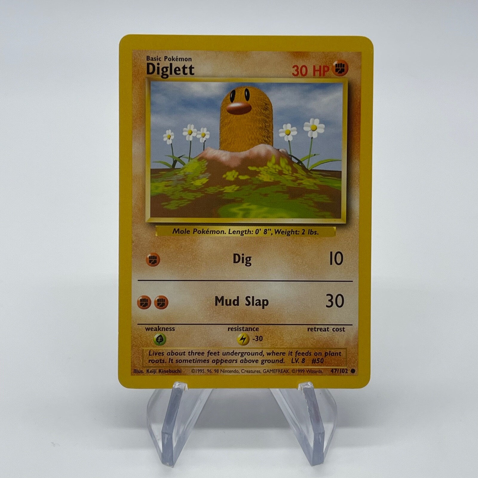Diglett 47/102 - Common 1999 English Base Set Pokemon Card - Near Mint (NM) & LP