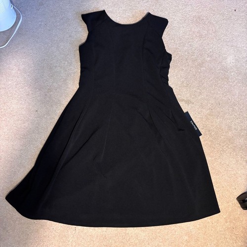 NWT Black Midi Dress Size: 14 / 16 Stretchy - Back Cutout -Cap Sleeve -by Avenue - Picture 23 of 24