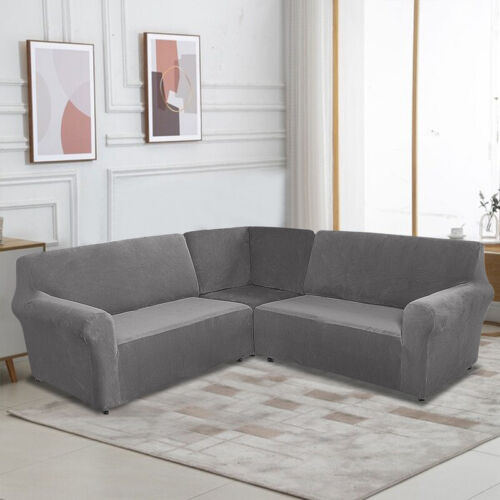 Samt Ecke Schnitt Couch Abdeckungen 5 Stück L-Form Sofa Abdeckungen Protektoren - Bild 2 von 102