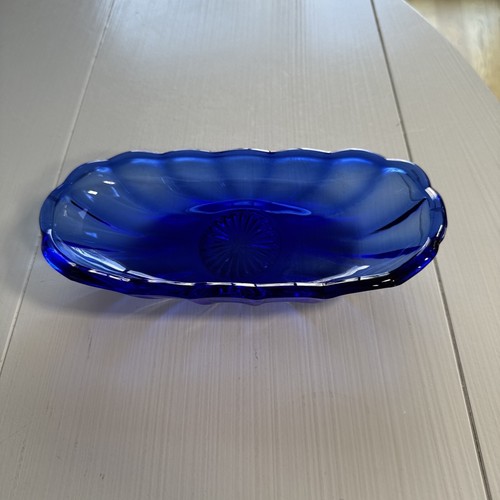 Vintage Cobalt Blue Anchor Hocking Candy/ Dessert Dish - Picture 1 of 3