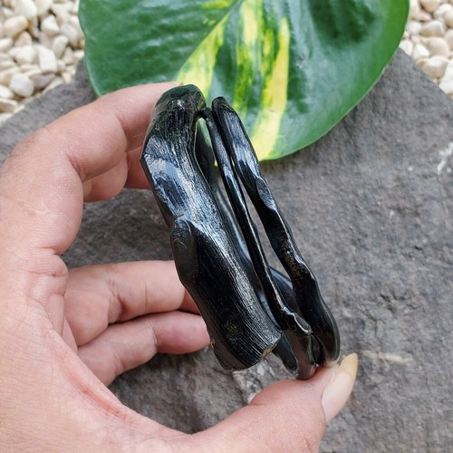 Original schwarz Korallenarmreif exotisch indonesisches Akar Bahar Armband #295 - Bild 2 von 6