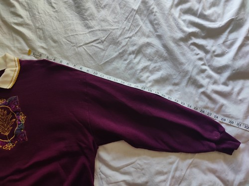 Morning Sun Vintage Sweatshirt Collar Maroon Leaf XL - Picture 4 of 5
