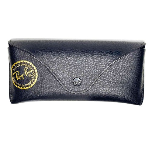 Ray Ban Eyeglasses Case Black Authentic Leather Sunglasses Case Only Eyewear - Picture 1 of 4