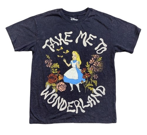 Disney Women's Soft Short Sleeve Graphic Printed T-Shirt Alice In Wonderland S - Picture 1 of 3