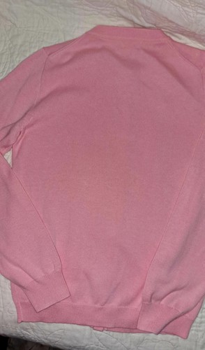 Girl's Crewcuts (J. Crew) Preppy Pink Sweater Pearl Type Buttons Cotton NEW 10 - Picture 3 of 6