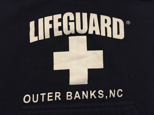 New Lifeguard Outer Banks Beach Toddler Hoodie Sweatshirt Blue Small 5-6 - Picture 2 of 6