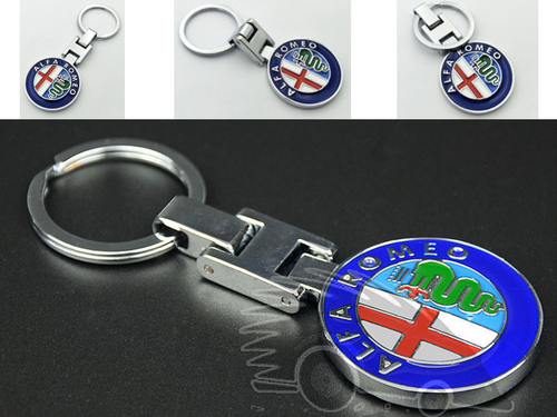 PORTACHIAVI ALFA ROMEO 147 156 159 GT MITO GIULIETTA STEMMA LOGO MARCHIO KEY - Foto 1 di 2