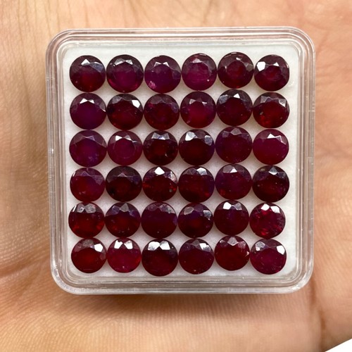 10 Pcs Natural Ruby 5mm Round Cut Rich Red Loose Gemstones Wholesale Lot - Picture 11 of 15