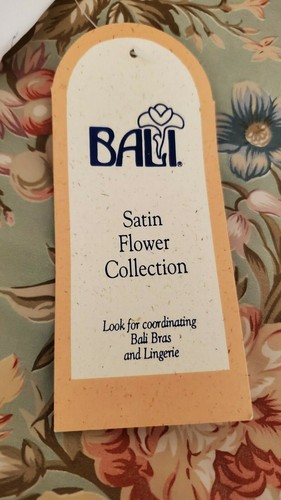 NEW BALI Women's 34 Ivory Satin Flower Collection Cami Camisole Tank Adjustable - Picture 4 of 10