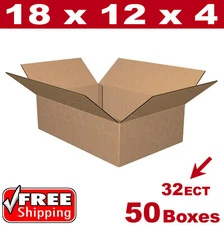 50 - 18x12x4 Cardboard Boxes Mailing Packing Shipping Box Corrugated Carton