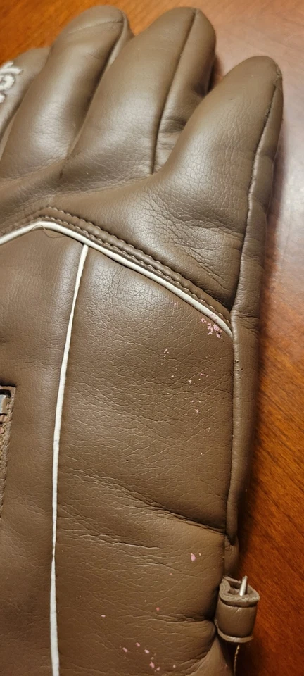 复古• WELLS LAMONT 滑雪手套•女式中号• 棕色手套• FAUX FUR LINED — 第 2/4 张图片