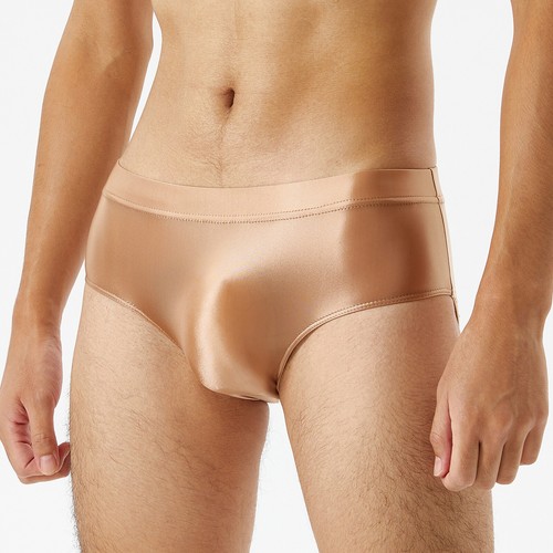 Costume da bagno uomo slip lucido olio vita bassa rigonfiamento marsupio mutandine Sissy intimo - Foto 48 di 55