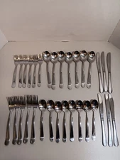 32 Pc Flatware Plain Pattern SPOONS KNIVES FORKS Stainless Steel China Unbranded