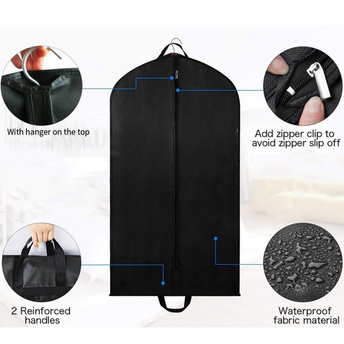 1/5/10X Hanging Garment Bags for Storage Travel Suit Bag Dress Shirt Coat 100CM - Picture 9 of 11
