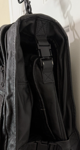 TUMI Black Genuine Leather Trifold Carry-On Garment Bag w/Lock & Keys - Picture 14 of 14