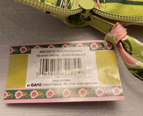 NUEVO CON ETIQUETAS MaggiB Francés País Flor de Rosa Edredón Tela Cremallera Grande Billetera Muñequera - Imagen 7 de 9