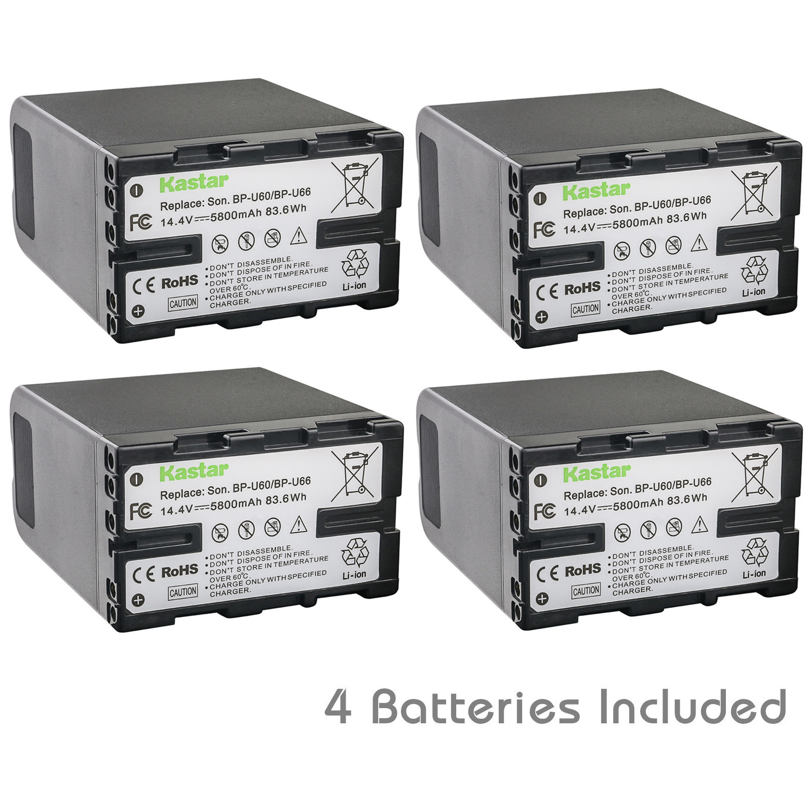 Kastar Replacement Battery for Sony BP-U60 U66 BC-U1 U2 Sony