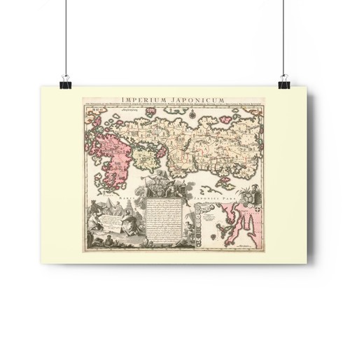 Museum quality print of ancient map of Japan - Imperium Japonicum - 18th century - Picture 6 of 9
