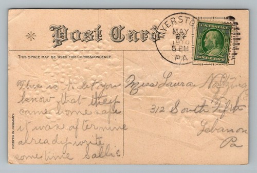 Postal de colección de una Pascua alegre Franklin sello de un centavo lámina de oro en relieve - Imagen 2 de 2