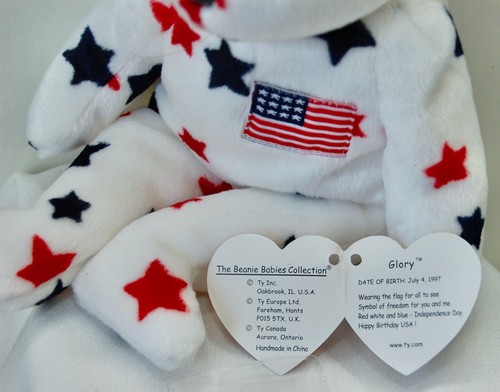 TY Original Beanie Baby Glory w/ Detached Tag DOB: July 4, 1997 - Picture 3 of 3