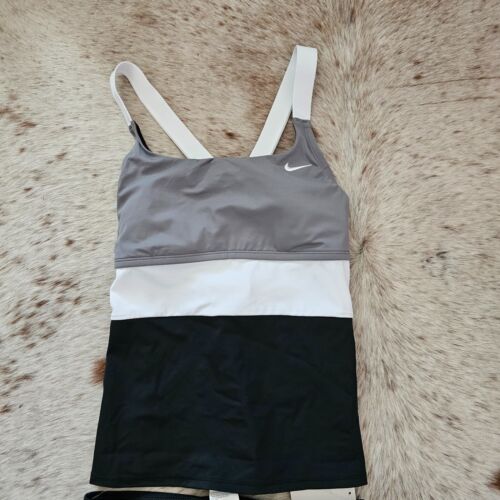NIKE Women's 2-Piece V-Back Tankini Swimsuit Set in Grey SELECT SIZE NEW - Picture 3 of 14