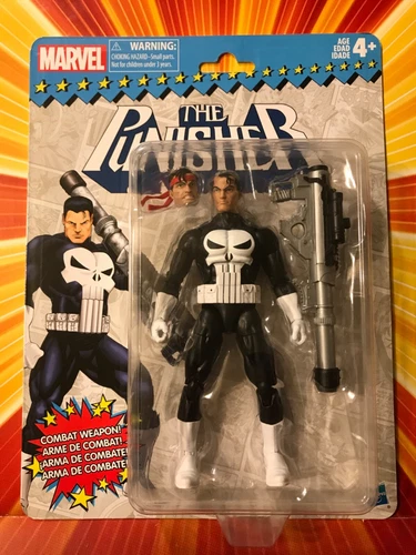 🔥 Hasbro Marvel Legends PUNISHER RETRO CARDADO 6" 1:12 NUEVO SIN USAR, EN CAJA, como nuevo en tarjeta 2017