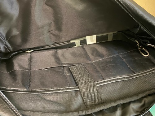 Bolso de hombro mensajero de cuero genuino negro maletín bolso para computadora portátil expandible - Imagen 6 de 8