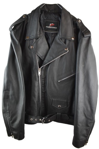 PROSPEED schwarze Leder Biker Jacke Gr. 52 Herren Reiter Bomber Freizeit Outdoor