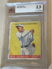 1933 GOUDEY #85 JOHN (HEINIE) SAND BVG 2.5 G-VG BALTIMORE ORIOLES BASEBALL CARD.