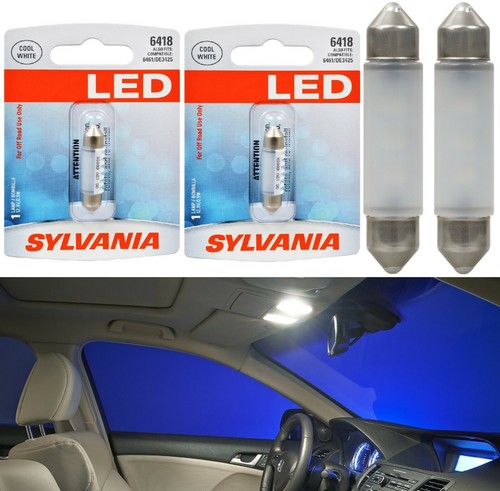 Sylvania Premium LED Light 6418 White 6000K Two Bulbs Interior Map Replacement - 第 1/12 張圖片