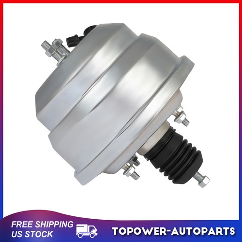 Potenciador de freno eléctrico 8" doble cromo Hot Rod universal para Buick Chevrolet Pontiac - Imagen 1 de 6