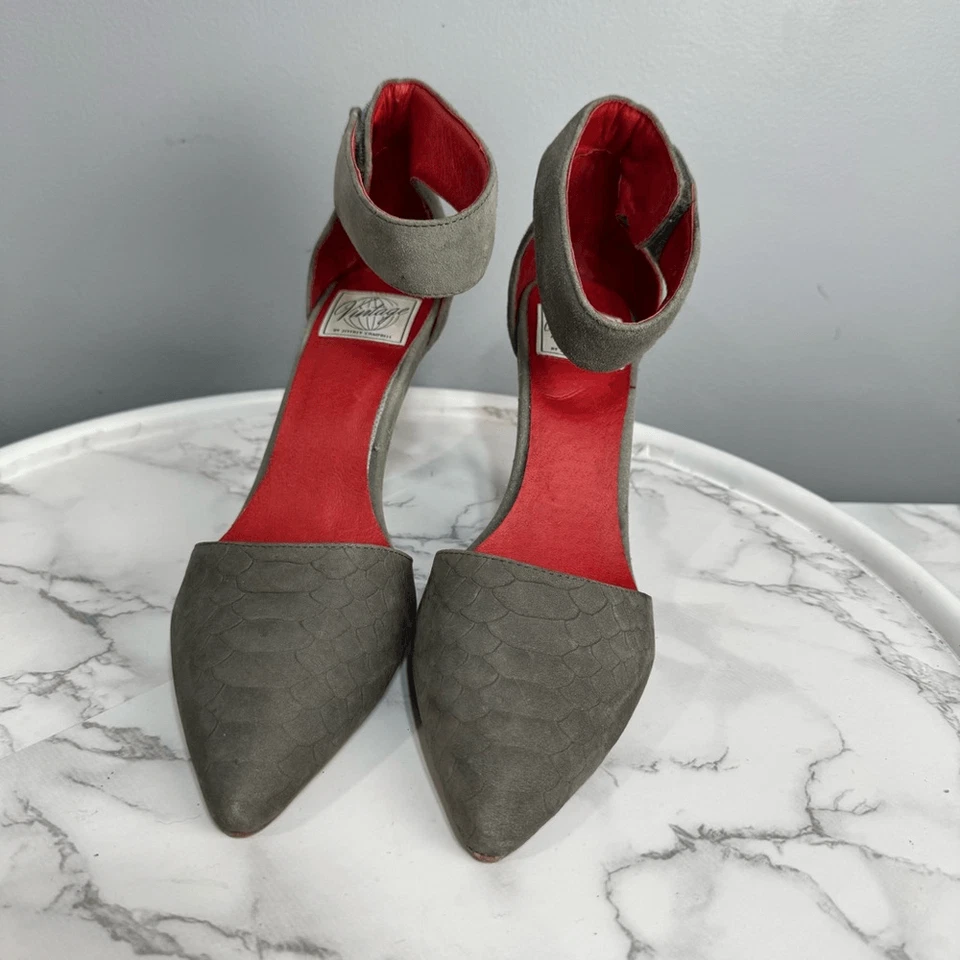 Zapatos de Tacón Jeffrey Campbell Vintage Talla 8 Gamuza Tirantes # Bolso T-50 Foto 3 de 4