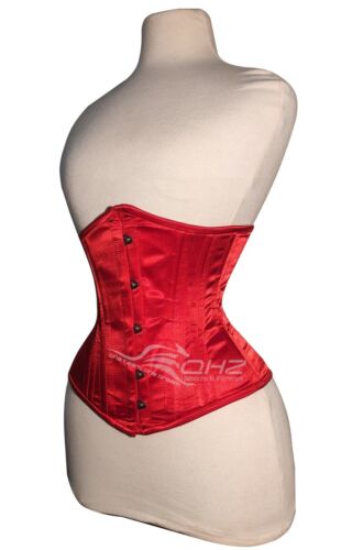 Heavy Duty Double Steel Boned Waist Training Satin Underbust Shaper Corset C19 - Picture 2 of 16
