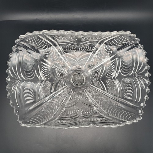 Antique EAPG Pedestal Banana Stand Fruit Sawtooth Fan Pattern Footed - Picture 7 of 8