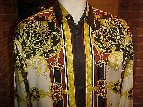 VINTAGE MEN JOEY RICHI BLACK LABEL SILK SHIRT GREEK BEAUTIFUL PRINT LARGE/XLARGE - Picture 3 of 4