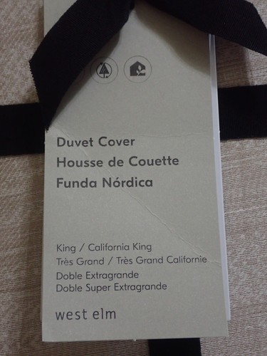 NWT WEST ELM CALIFORNIA KING DUVET COVER 92"x108" SILKY LYOCELL TENCEL STRIATED - Picture 3 of 8