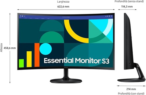 Monitor Curvo Samsung S36GD S27D362 Schermo Da 27" Pollici FHD HDMI 4ms 100Hz - Photo 3/6