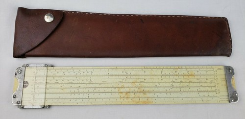 Vintage Pickett Model N4-T Slide Rule Vector Type Log Dual Base w/ Leather Case - Picture 3 of 12