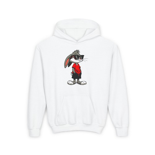 Bugs Bunny Hoodie, Cartoon,Youth Heavy Blend Hooded Sweatshirt - Picture 3 of 7