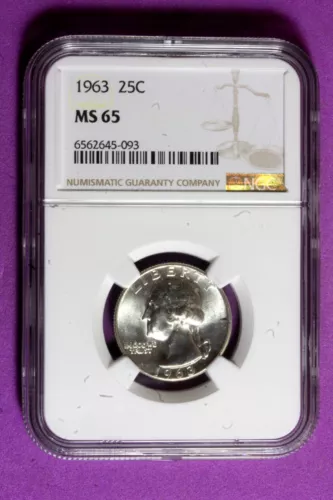 1963 NGC MS65 Washington Quarter #B34513