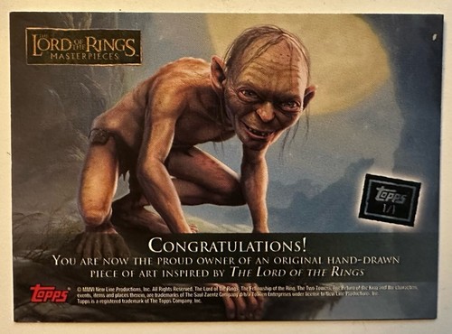 LORD OF THE RINGS MASTERPIECES : RARE ARTIST SKETCH CARD TRADING CARD 1/1 - Picture 2 of 2