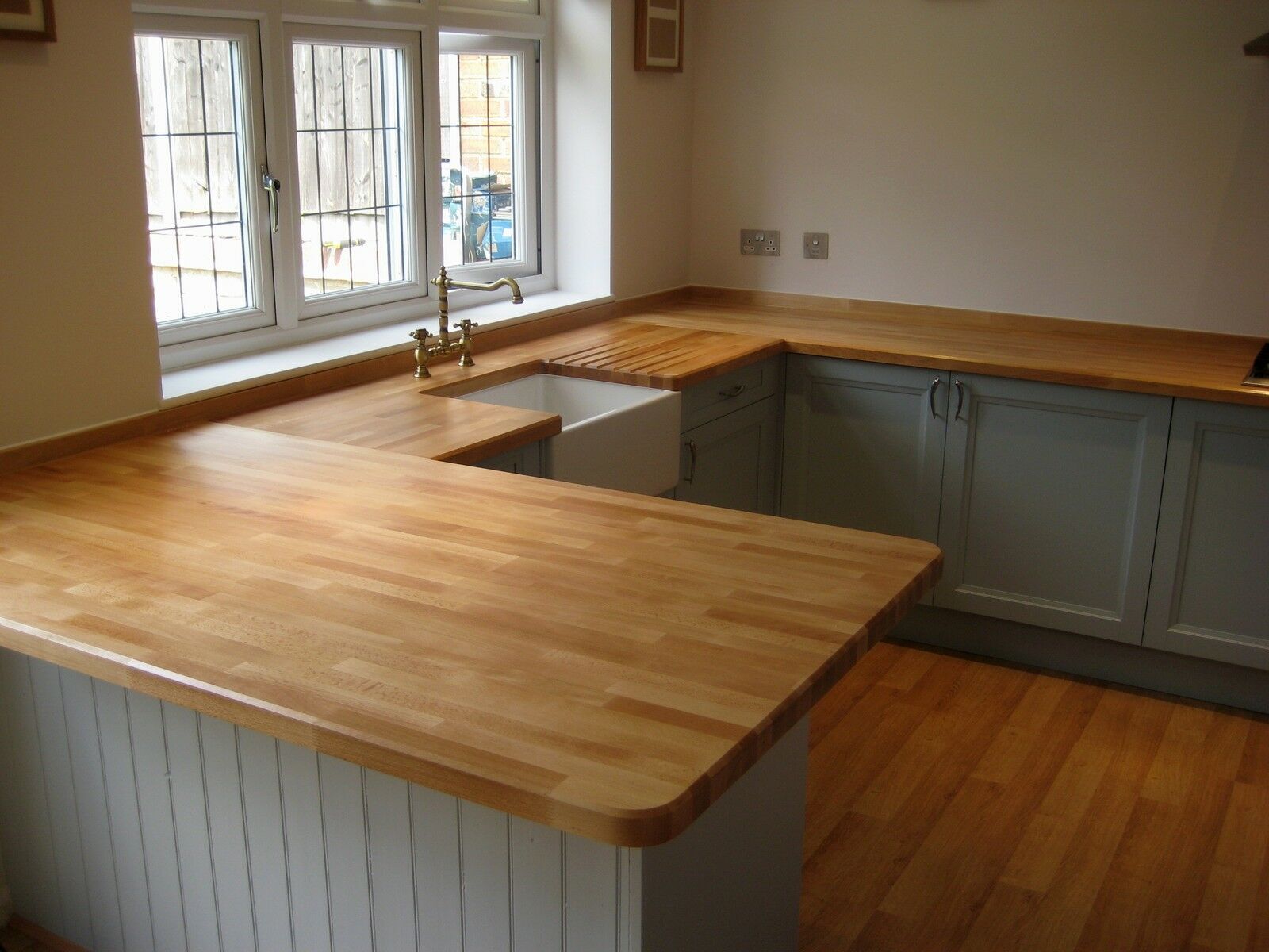 Solid Beech Worktop, Real Wood Timber, Wooden, Breakfast Bars,2m 3m 4m CLEARANCE