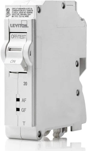 Leviton LB120-DFT 20 Amp 1-Pole Plug-on AFCI/GFCI Branch Circuit Breaker 120 VAC