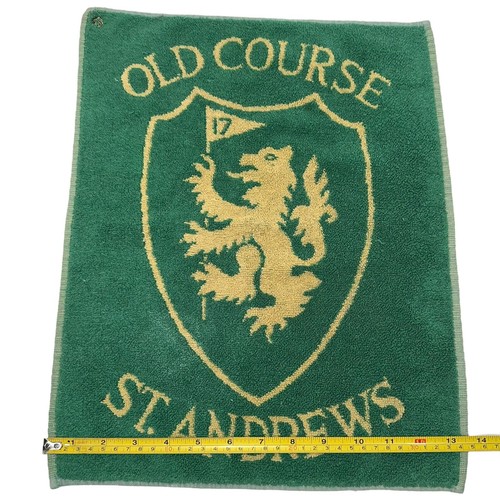 HTF ST. ANDREWS Scotland Golf Towel - OLD COURSE Green And Gold - Coat Of Arms - Picture 3 of 13