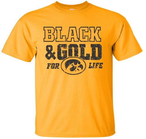 Black and Gold For Life - Iowa Hawkeyes Gold t-shirt - Picture 8 of 9