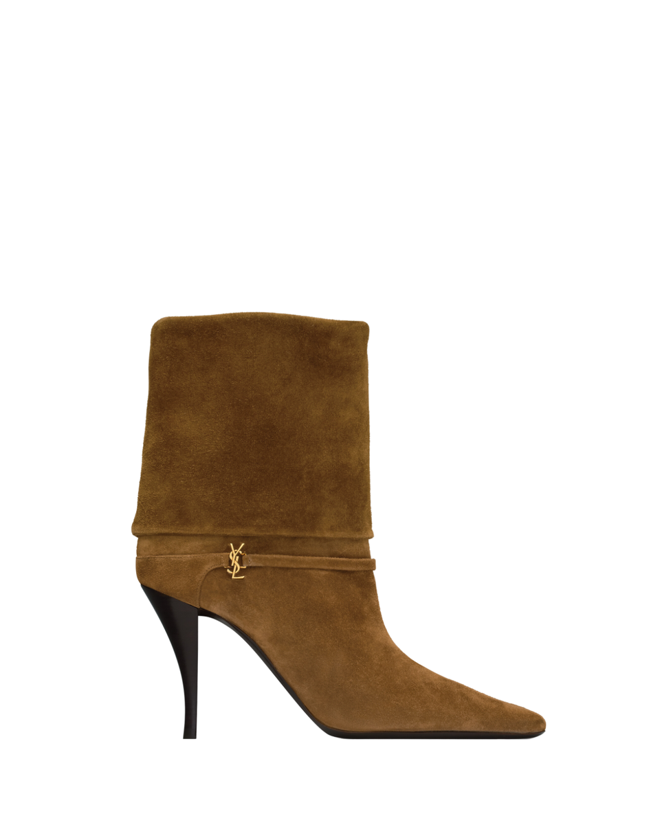 【SAINT LAURENT】最新作★Niki 90 スエード ブーツ Saint Laurent Niki $1590 Land 90mm Suede Boots New And