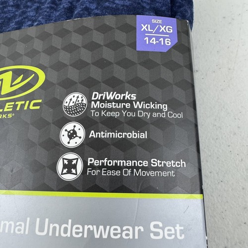 New Athletic Works Boys Youth Performance Thermal Underwear Set Navy XL (14-16) - Picture 4 of 4