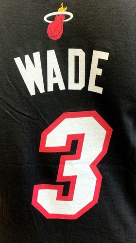 Adidas Boys Dwayne Wade Miami Heat #3 Black Shirt Size Youth Large 14/16 - Picture 3 of 4
