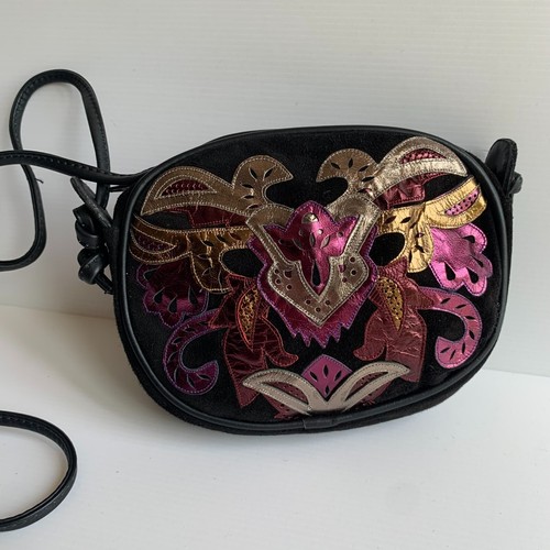 Beverly Feldman VTG 80s bag VGC leather cross body shoulder 90s vintage disco - Picture 2 of 9